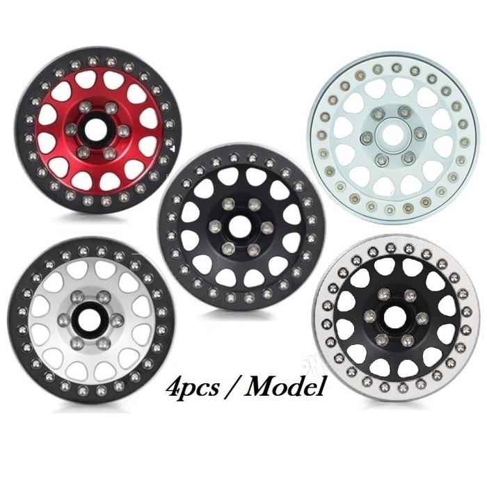 Wheels Rims Beadlock 1.9 inch 4pcs Aluminum Alloy Velg RC Car Crawler