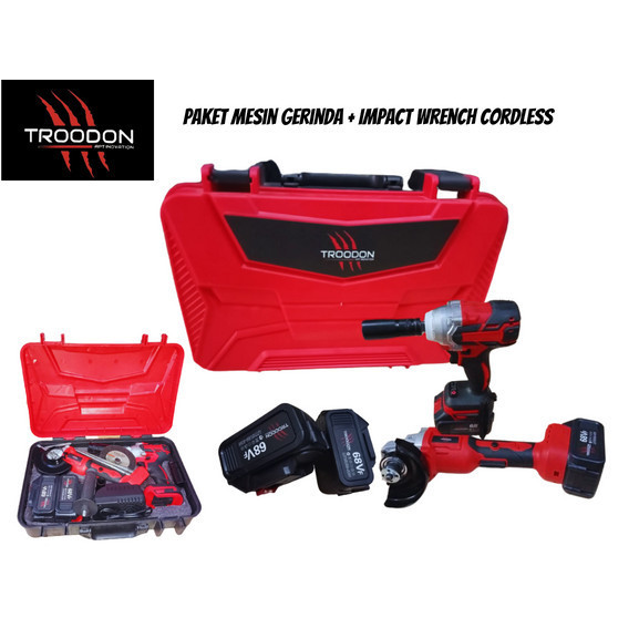 PAKET MESIN GERINDA MESIN BOR BATERAI CORDLESS 68 V 2 BATERAI