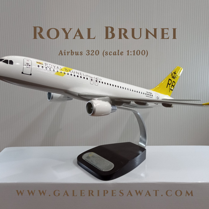 MINIATUR REPLIKA PESAWAT ROYAL BRUNEI A320