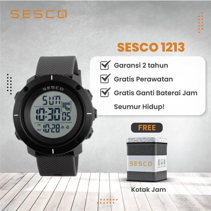 Jam Tangan Pria SESCO 1213 Anti Air, Original, Bergaransi