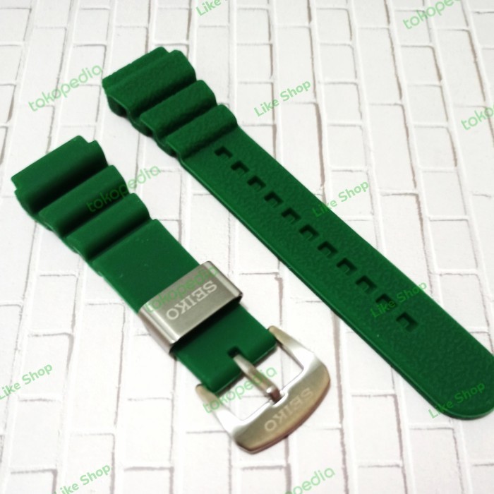 Tali seiko Rubber karet strap jam tangan hijau