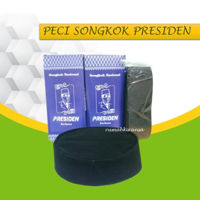 COD PECI SONGKOK PRESIDEN HITAM POLOS TINGGI 9 CM || PECI KOPIAH SONGKOK - 3 Bagus