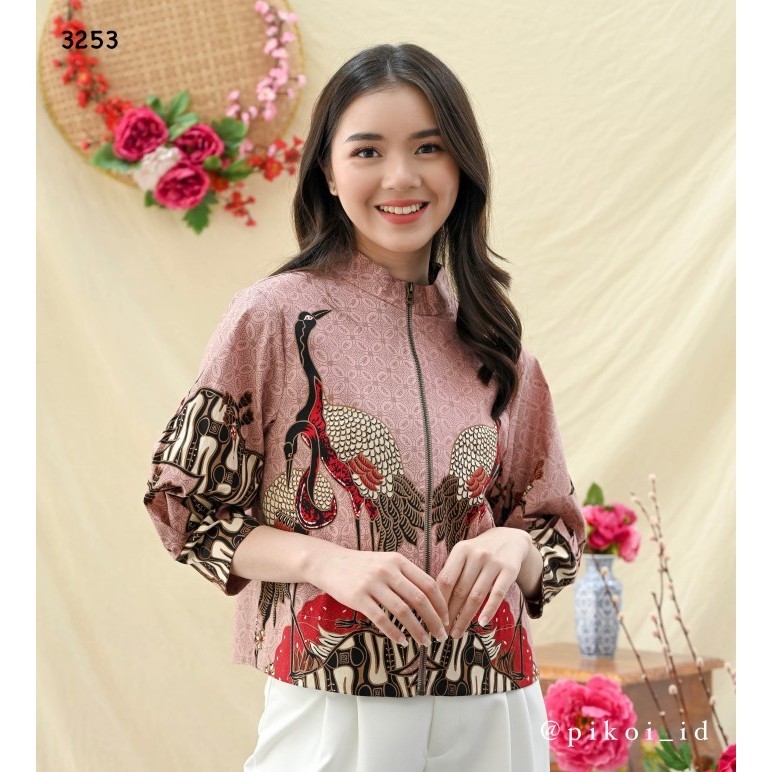 batik wanita modern / jaket batik wanita / seragam luaran kerja