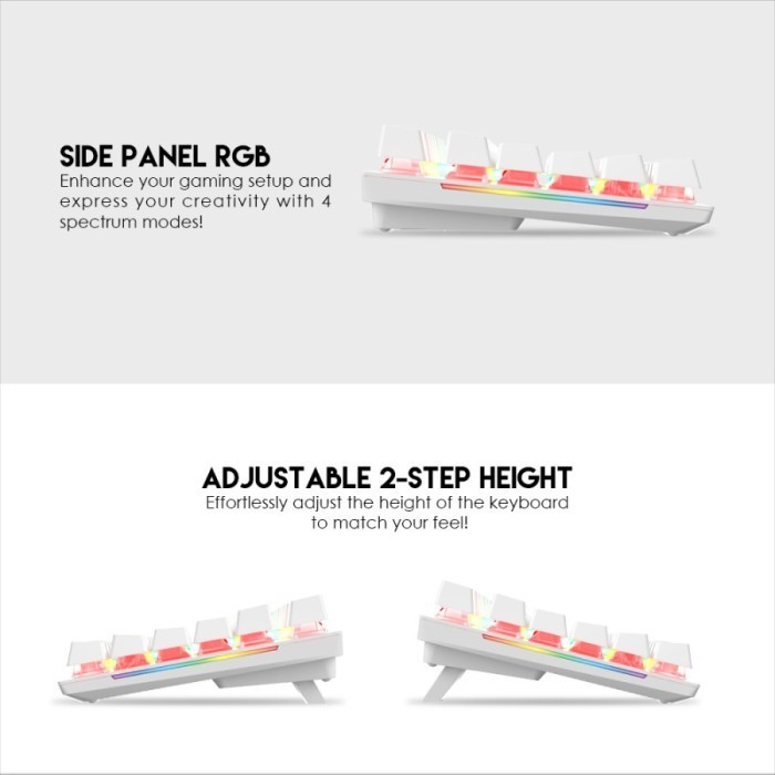 Fantech Mk856 Maxfit87 White Gaming Keyboard Mechanical