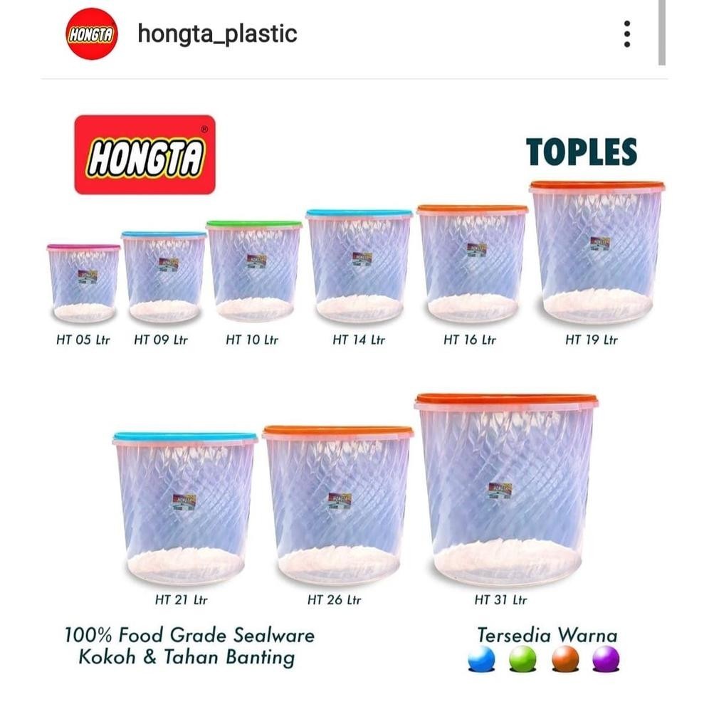 HONGTA Sealware Toples Plastik BESAR Tempat Penyimpanan Kerupuk Kue Krupuk Caminlan Lebaran 38 liter