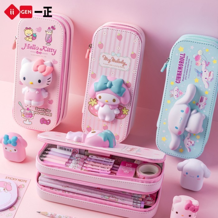 

Tempat Pensil 3D Squishy Sanrio Pencil Case Cinnamoroll Kuromi Melody