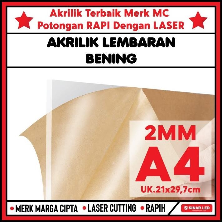 

GRATIS ONGKIR AKRILIK LEMBARAN 2MM UK. A4 / AKRILIK BENING / MARGA CIPTA / ARCYLIC !