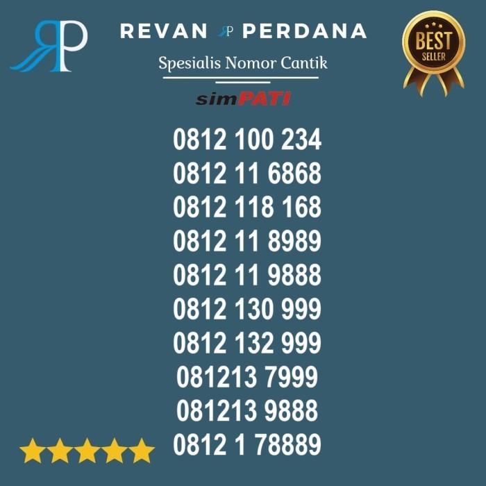 kartu perdana cantik simpati 10 digit angka telkomsel 4g 5g rvb034