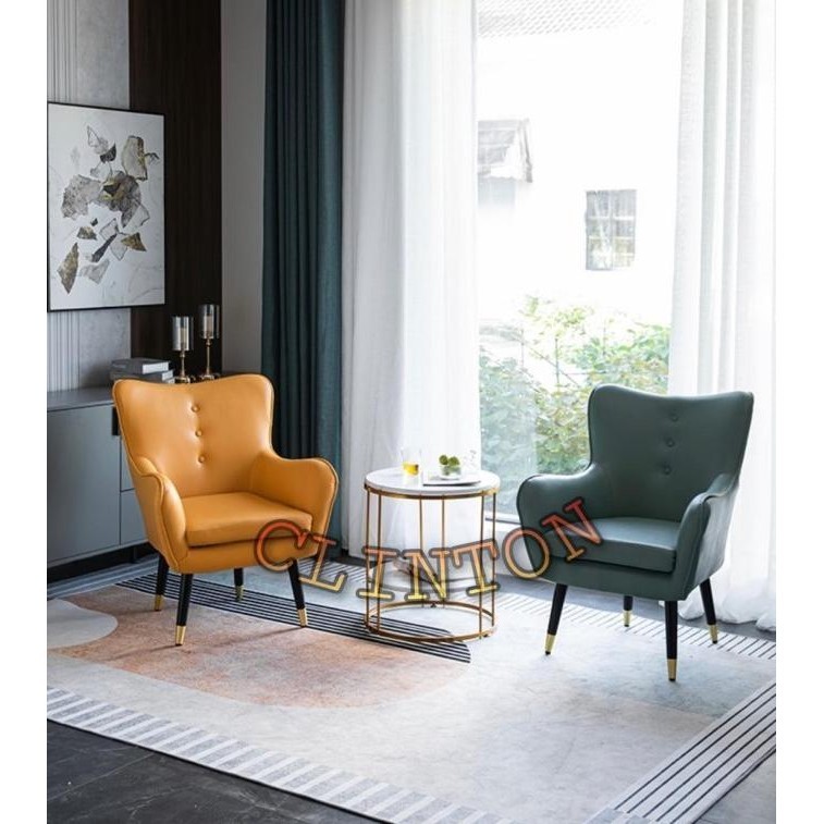 Promo !!! Kursi Sofa Empuk Bahan Kulit Single Sofa Minimalis Desain Grosirangie
