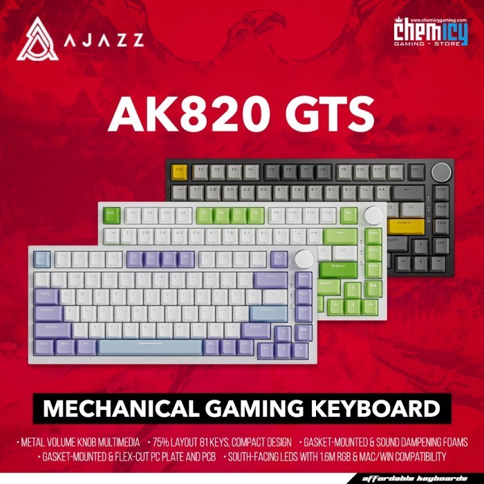 Ajazz Ak820 GTS 75% Gasket Mount Mechanical Gaming Keyboard