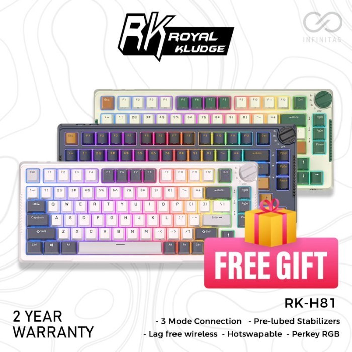 Royal Kludge RKH81 / RK-H81 Hotswap Gasket Mount Mechanical Keyboard