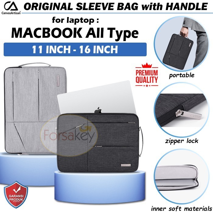 ORIGINAL Tas Sleeve Macbook Air Pro 11 12 13 14 15 16 Inch Sarung Case