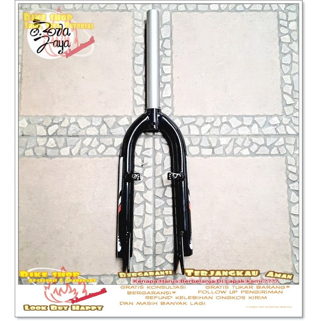 FORK GARPU BMX UNITED HITAM BESI 28.6 OVER SIZE TANPA DRAT  Sepeda MTB BMX