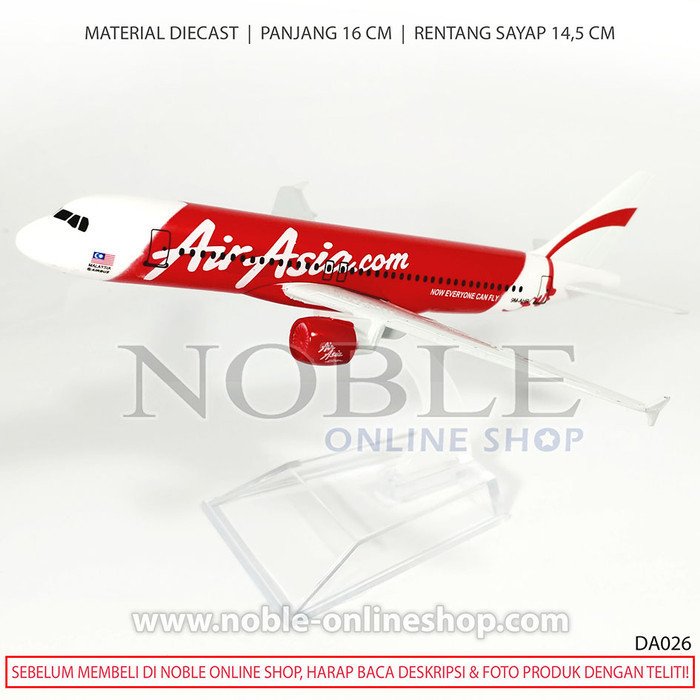 Pesawat Terbang Air Asia Com 9M-Ahr Airplane Diecast Niatur Toys