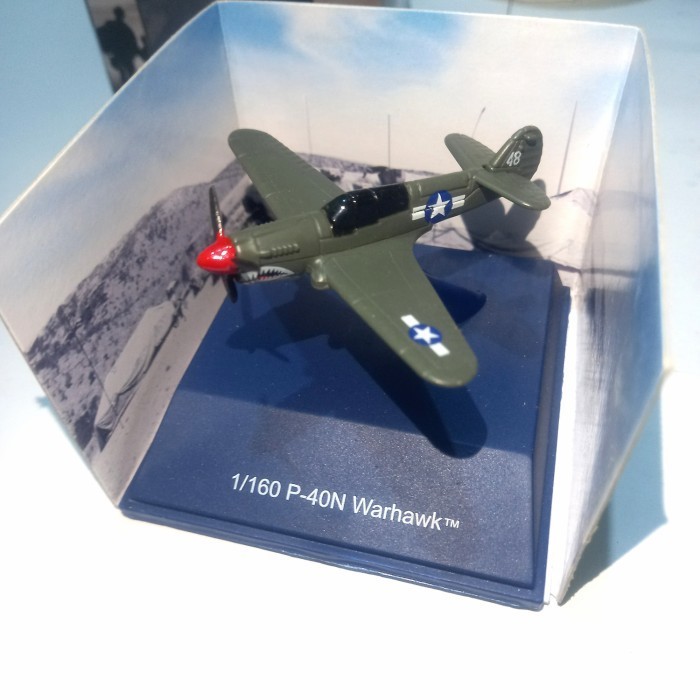 Diecast Niatur Pesawat Terbang Tempur P 40N Warhawk Mainan Besi