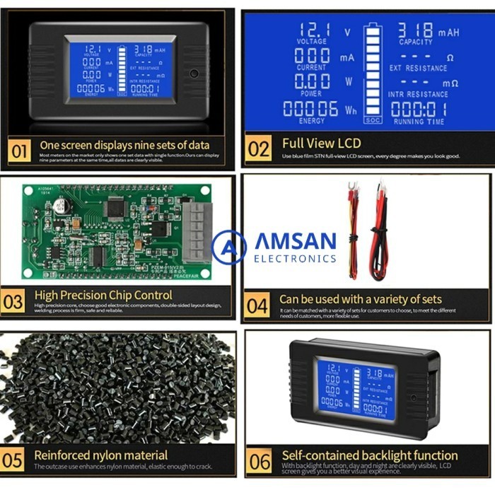 Pefair Pzem-013 Analyzer Volt Amp Tt Meter Dc Ttmeter