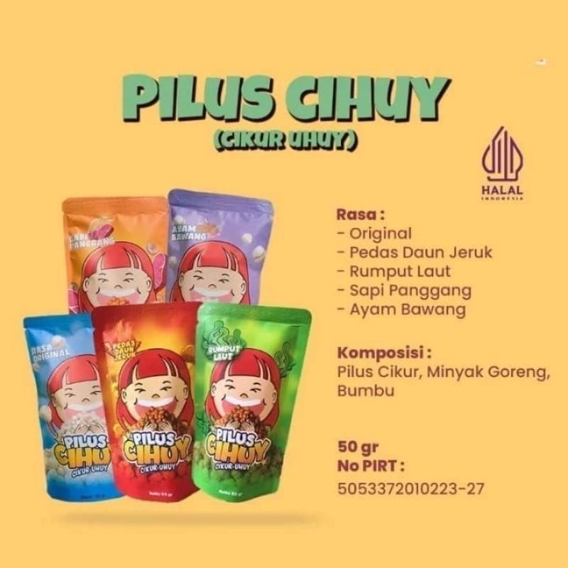 

Snack Viral Cemilan Keluarga PILUS CIHUY Cikur Uhuy