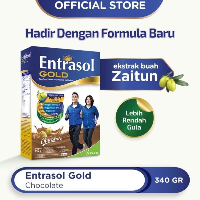 

ENTRASOL GOLD CHOCOLATE 340 G- Susu Lansia/ Susu Orang Tua TF