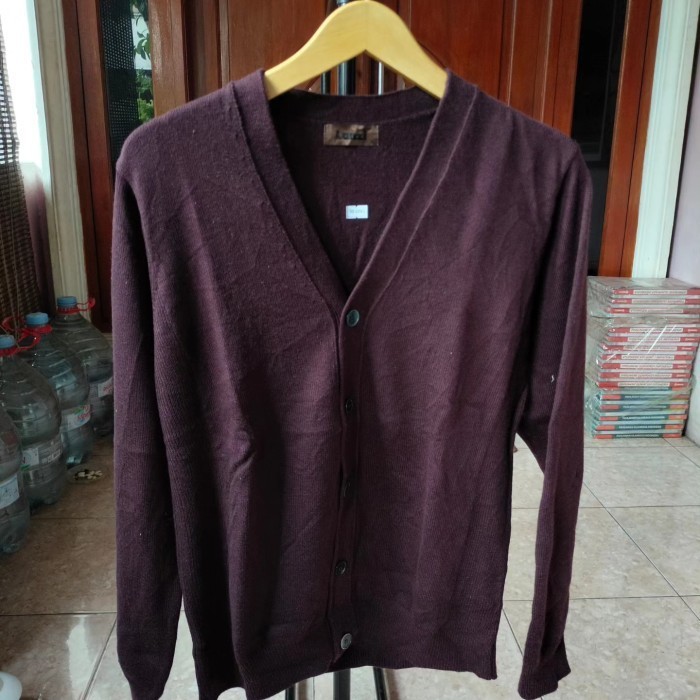 Cardigan Rajut Lanzi Maroon New