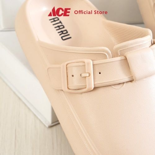 Ace - Ataru Ukuran 37/38 Sandal Clogs Dengan Buckle - Pink Nude