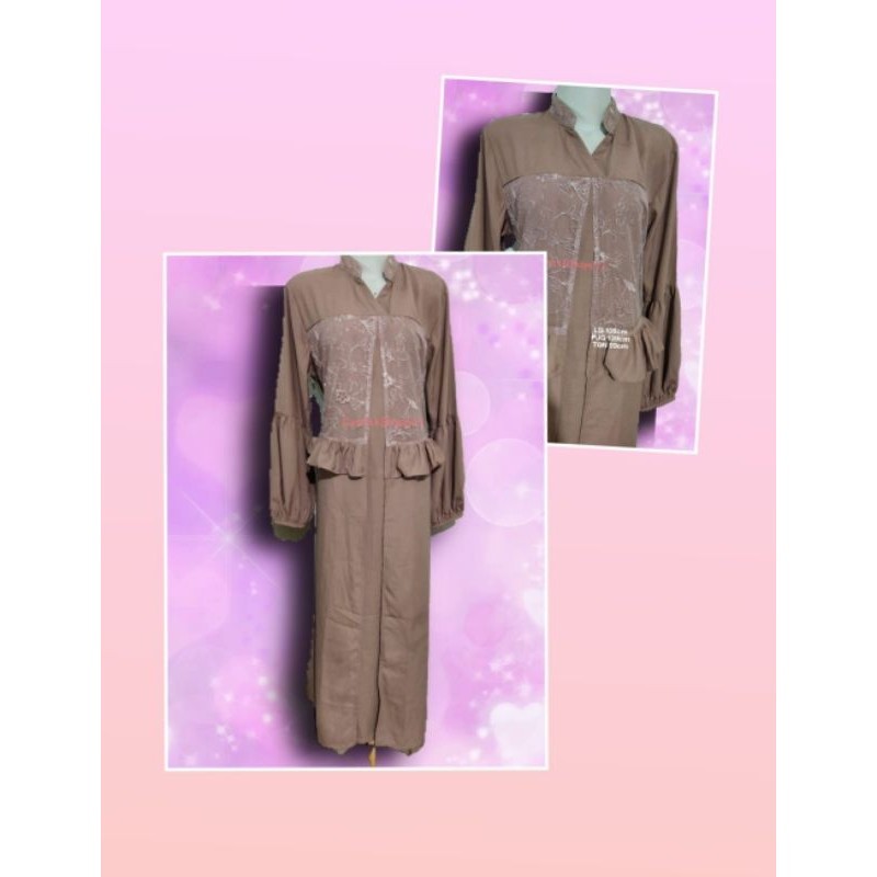 Baju Pesta Long Dress Gamis Renda Elegan