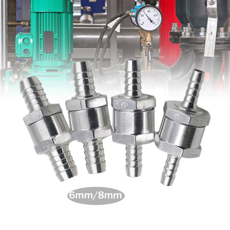 Katup Satu Arah Bahan Bakar 6/8mm One Way Valve Fuel Motor Mobil Selang Aluminium Non Return Valve C
