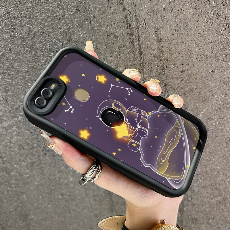 Casing Hp OPPO A7 OPPO A5s OPPO A12 OPPO A12S A11k Case luar angkasa pola pendaratan bulan Kesing HP