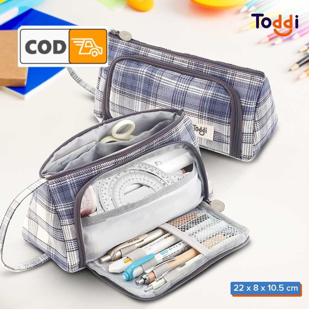

Tempat Pensil Penghapus Pena banyak Slot Organizer Pencil Case Pouch Stationery