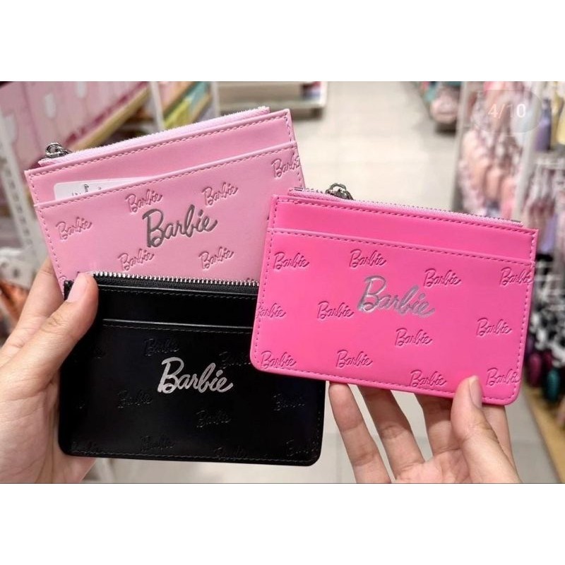 Card Holder Original Miniso Barbie Zipper Pink Dompet Kartu