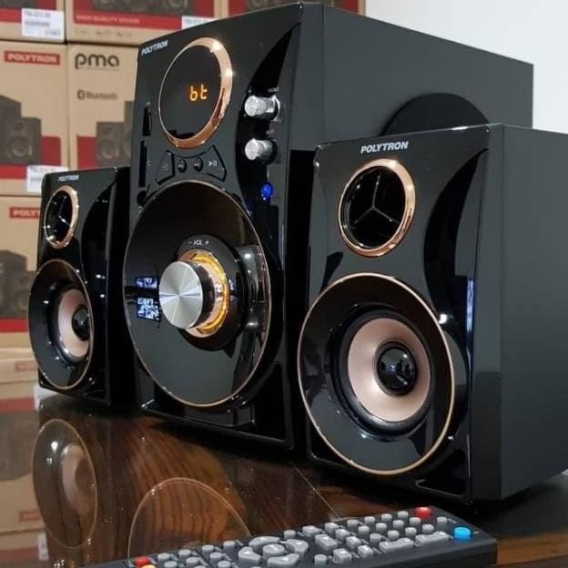 Salon Aktif Polytron Speaker Bluetooth Usb Remote Extra Bass Original