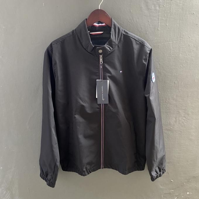 Jacket Pria Bomber Water Resist Tommy Hilfiger Black Original% Laurentofficialy