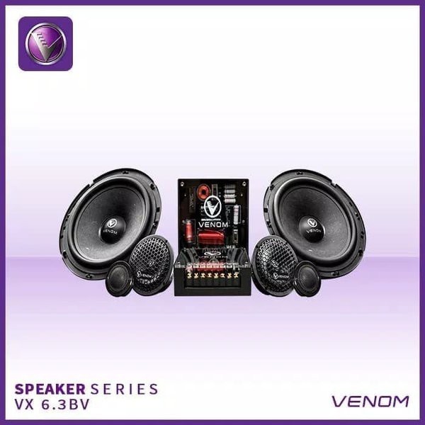 BET SELLER   SPEAKER 3 WAY VENOM BLACK VX6.3B VX63B VX 6.3 B Mid Bass Mid Range Tweeter