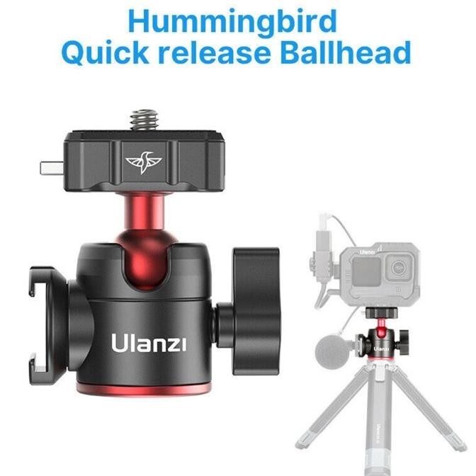 Ulanzi R077 Hummingbird Quick Release Ball Head With Cold Shoe Design