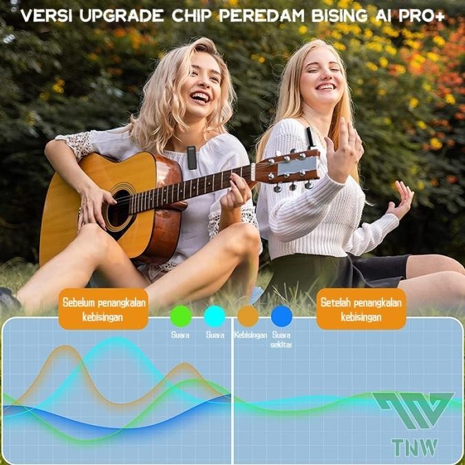 Tnw-A9 Mikrofon Lavalier Nirkabel Digital Display Lapel Microphone Mic