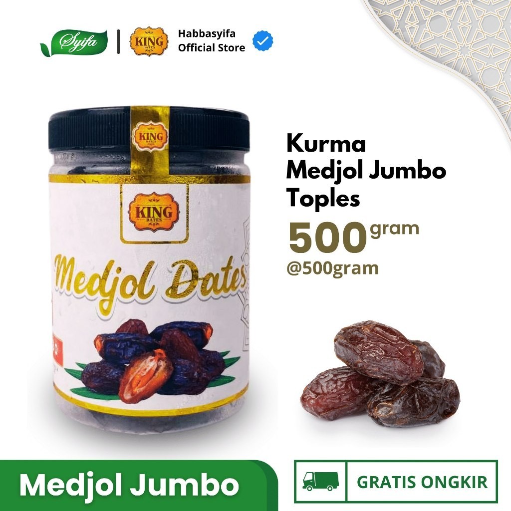 

Kurma Medjol 500 Gram King Dates Medjol JUMBO (Kemasan Toples)