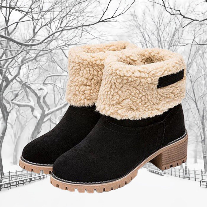 Sepatu Boots Winter Wanita Waterproof Bulu Musim Dingin Salju Wanita