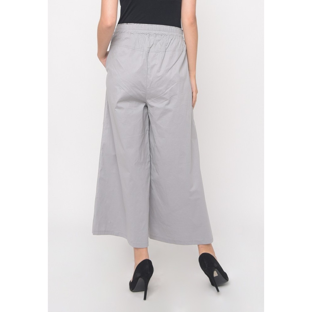 Celana Kulot Kolor Panjang Wanita Banana Female Basic Pants 2 Grey