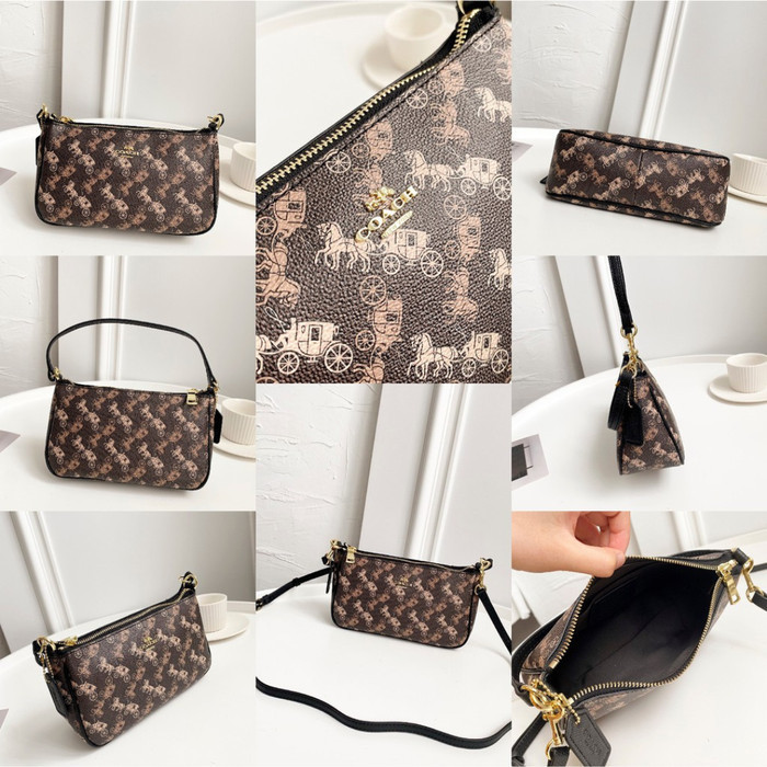 Tas Wanita Ch Top Handle Pouch Signature Horse Crossbody Bag 36674
