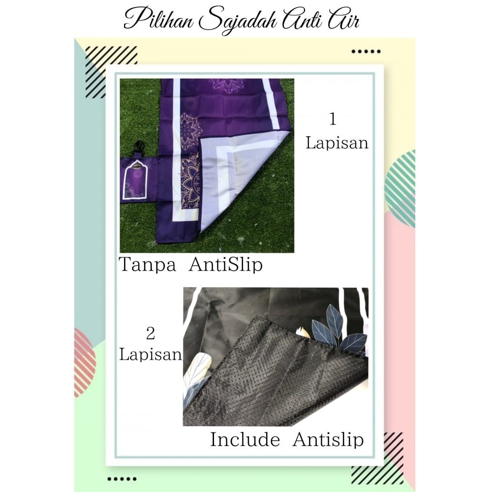 Sejadah Travel Saku Lipat Waterproof Sajadah Custom Nama
