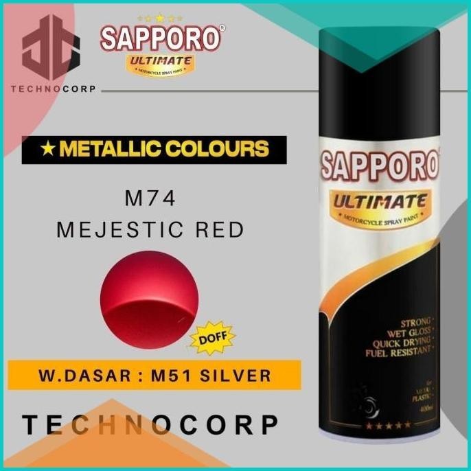 Cat Semprot SAPPORO ULTIMATE M74 MAJESTIC RED / MERAH SATIN DOFF 19F3B