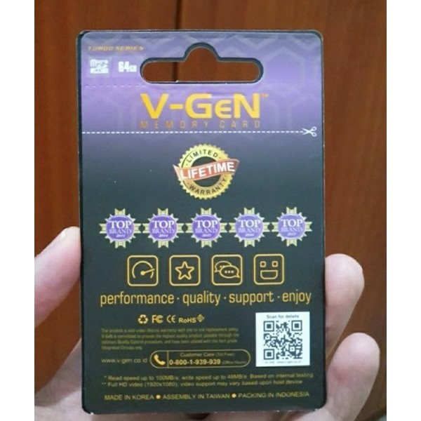 Kartu Memori Vgen 64Gb Class 10 Turbo Series Memory Card 64Gb Micro Sd Card 64Gb Kartu Memori Hp