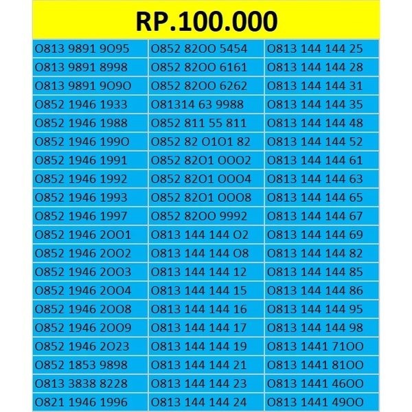 Kartu Perdana Simpati Cantik No Cantik Telkomsel