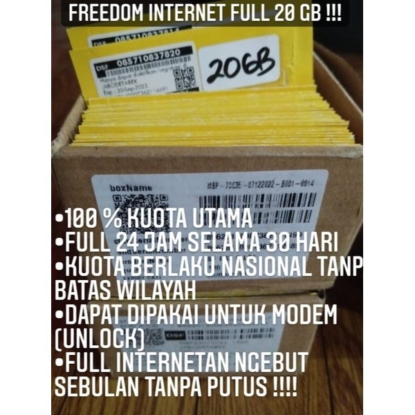Perdana Kuota Indosat Ooredoo 20 Gb Nasional