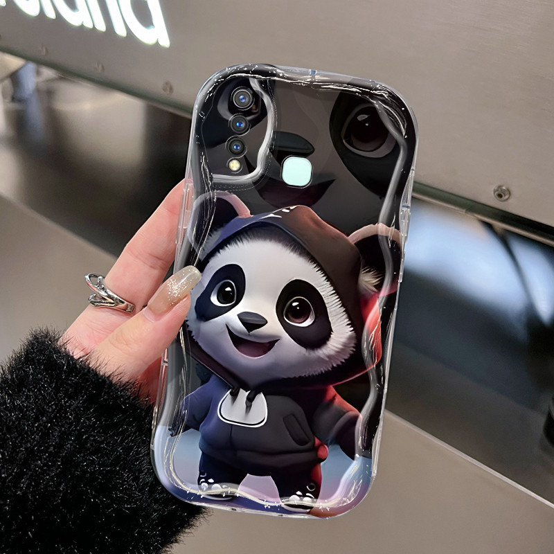 Casing Hp VIVO Y19 VIVO Y5s Case hp Casing lembut Anti drop Kesing silikon panda Casing lucu kartun 