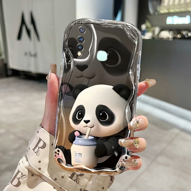 Casing Hp VIVO Y19 VIVO Y5s Case Casing sarung HP kartun panda silikon Anti drop Kesing lembut Casin