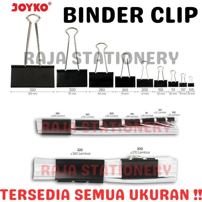 

Joyko Binder Clip 105 107 111 155 200 260 280 / Klip Penjepit Joyko