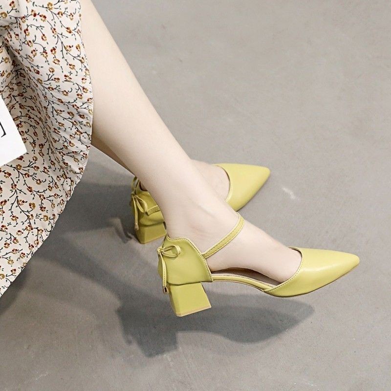 Sandal Wanita Hak Tinggi, Sandal Hak Sedang, Hak Chunky, Sandal Jari Tertutup, Sepatu Hak Tinggi