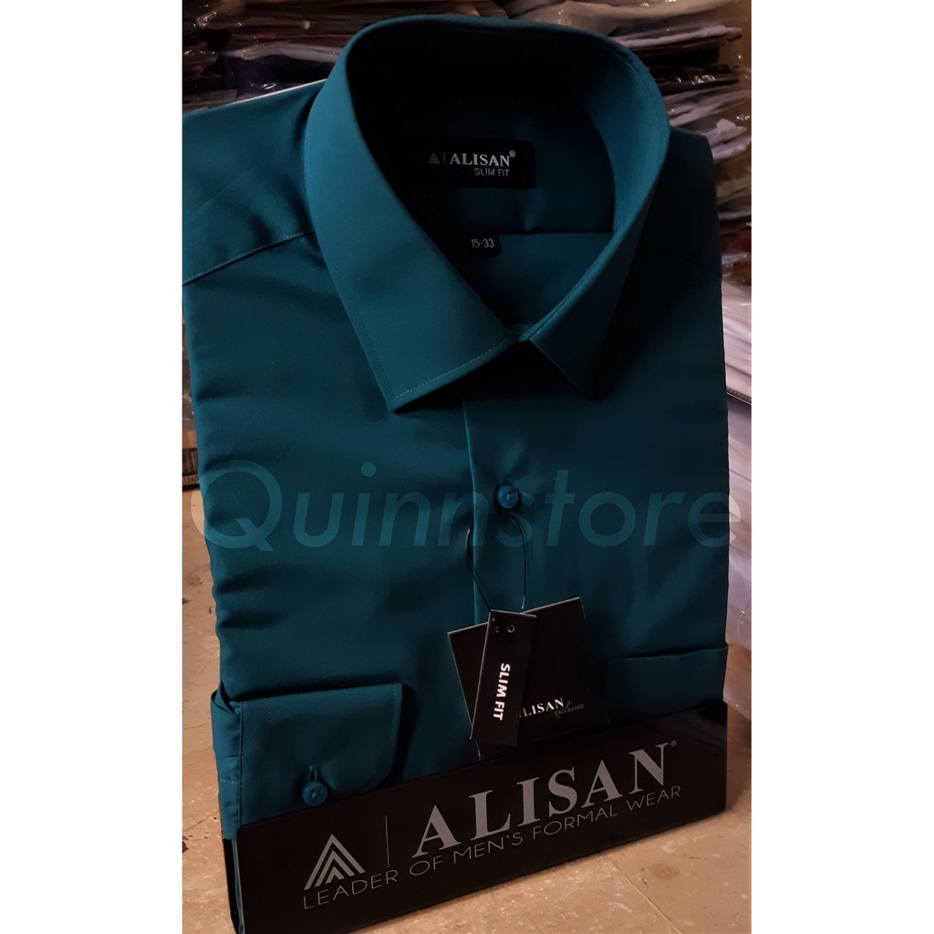 ALISAN ORIGINAL KEMEJA POLOS SLIM FIT LENGAN PANJANG //HIJAU BOTOL//