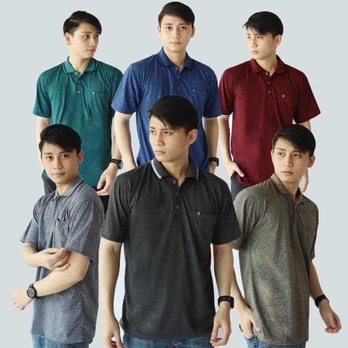 Kaos kerah pria saku dewasa lengan pendek bahan katun twiss nismicolintu