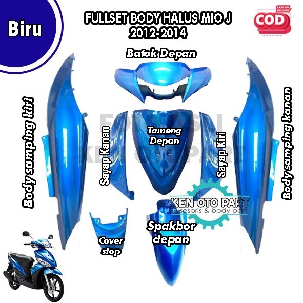 Produk Terbaru Full Sepaket Bodi Body Halus Yamaha Mio J Biru 2012-2014 Fullset